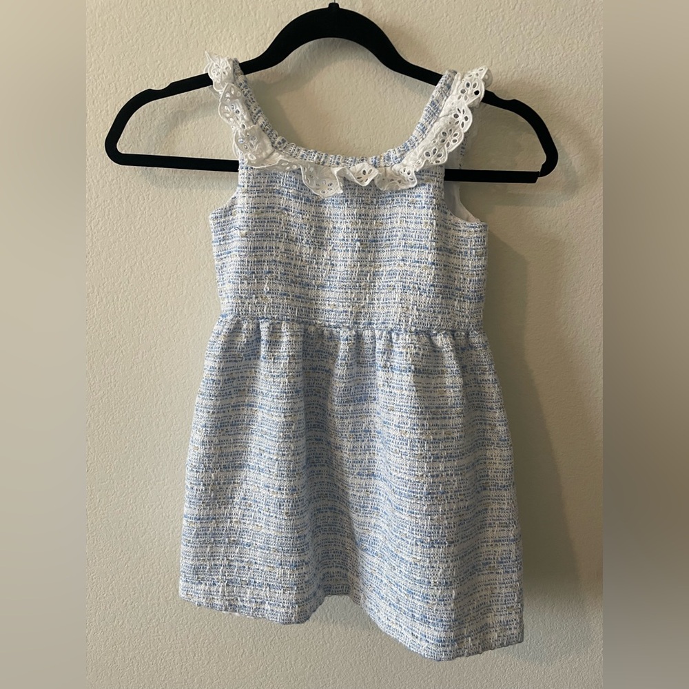 Janie and jack eyelet trim Boucle dress 12-18 months - Picture 2 of 4
